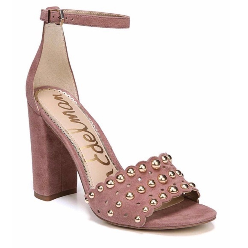 Sam Edelman Pink Studded Block Heel Sandals